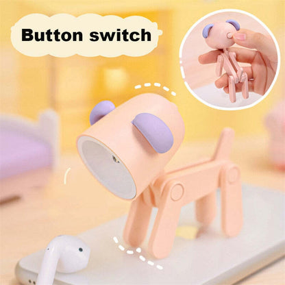 Mini Led Lamp Cute Dog Night Light for Bedroom Bedside Student Folding Table Lamp Desktop Ornament Room Decor Christmas Gift