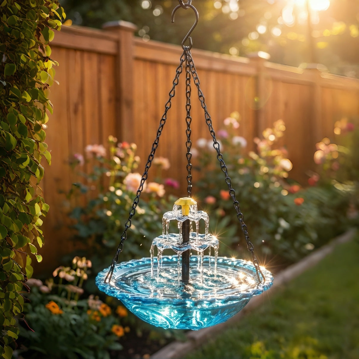 🌟 Kids' Favorite Outdoor Fun – Solar Cascade Hanging Bird Bath Fountain | 49% OFF 🔥 Hurry, Limited Stock!