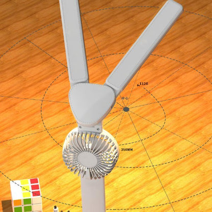 3-in-1 Multifunction LED Table Lamp - Four-Headed Folding Design with Fan, Calendar, Clock, USB Rechargeable Desk Light, and 3-Color Reading Lamp