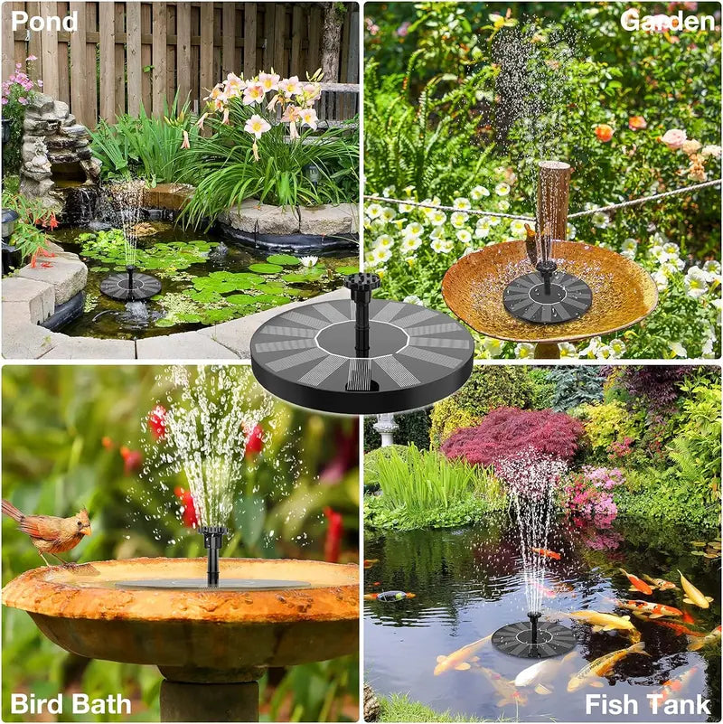 🌊 Solar Floating Fountain 🐦 – 6 Spray Modes for Garden & Bird Bath