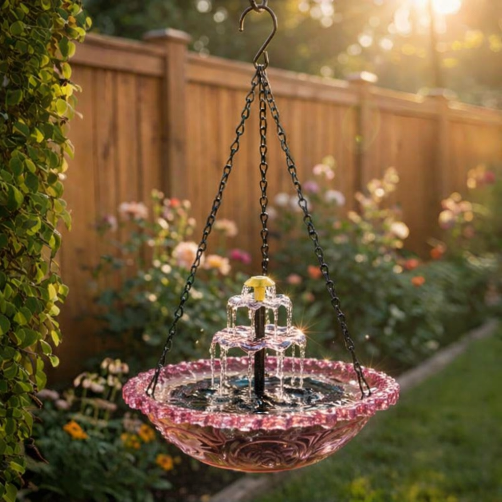 🌟 Kids' Favorite Outdoor Fun – Solar Cascade Hanging Bird Bath Fountain | 49% OFF 🔥 Hurry, Limited Stock!