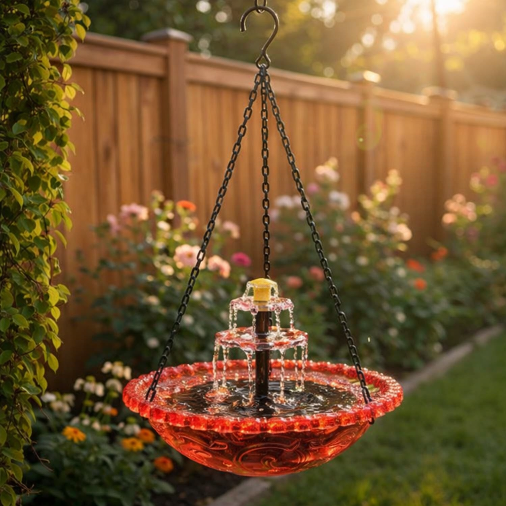 🌟 Kids' Favorite Outdoor Fun – Solar Cascade Hanging Bird Bath Fountain | 49% OFF 🔥 Hurry, Limited Stock!