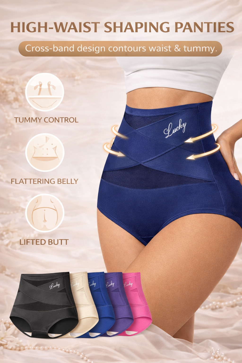 🌸LAST DAY 49% OFF🌸High-Waist Tummy Control Seamless Shaping Lucky Panties