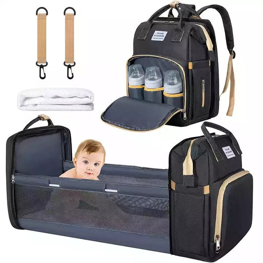 3-in-1 Diaper Bag with Built-in Bassinet