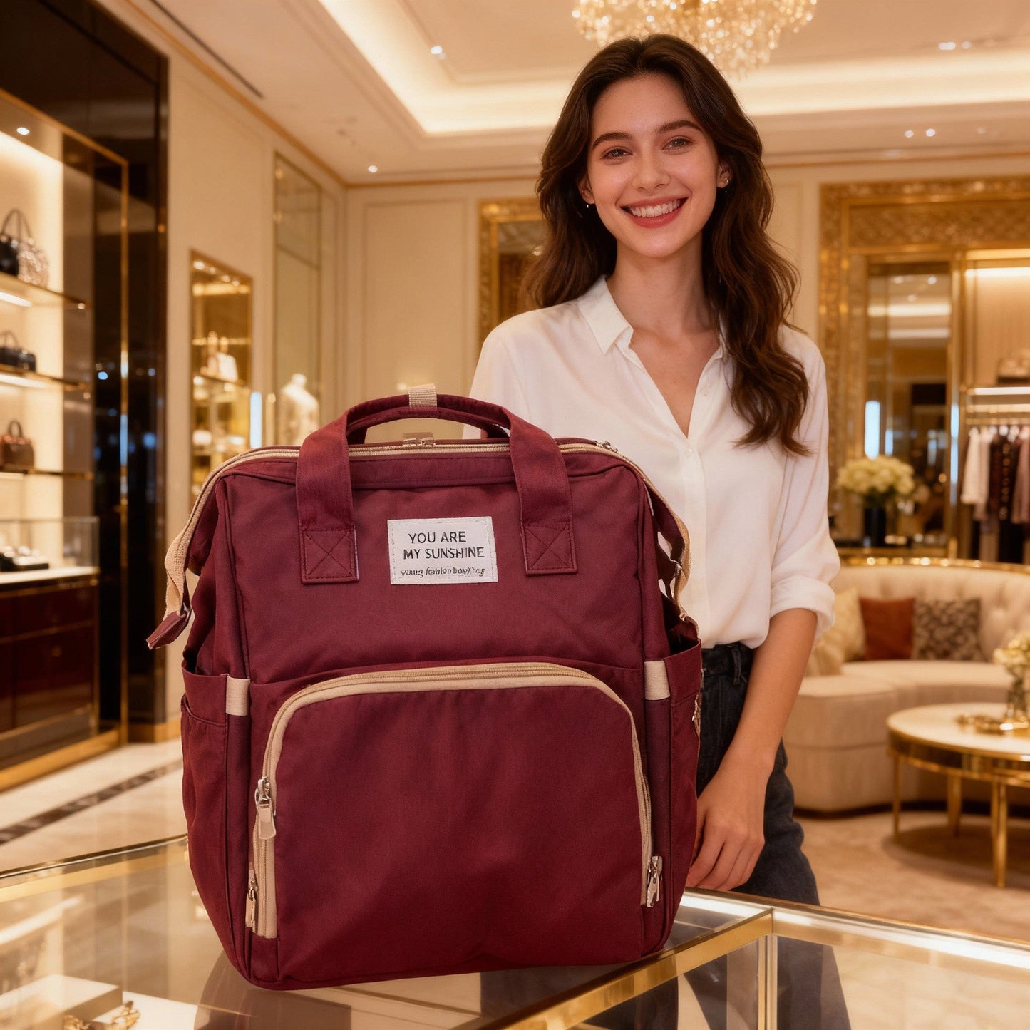 3-in-1 Diaper Bag with Built-in Bassinet