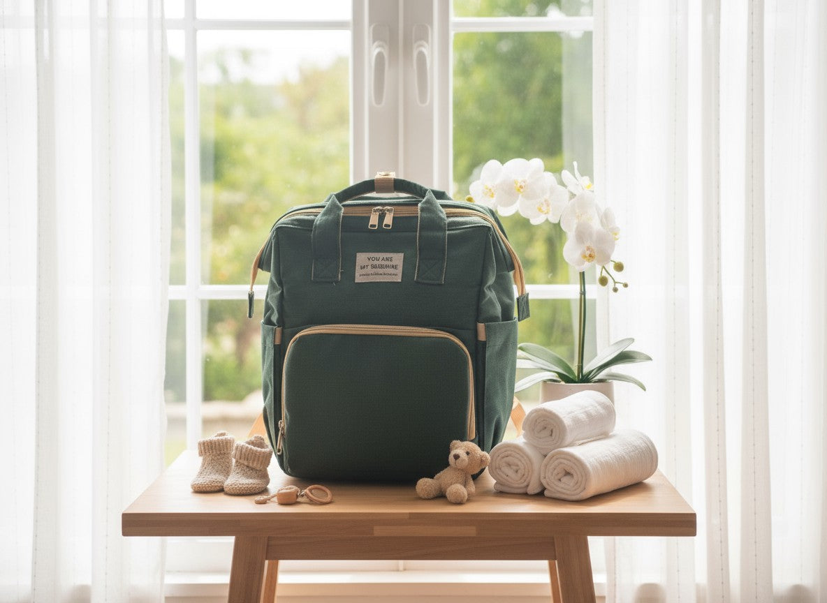 3-in-1 Diaper Bag with Built-in Bassinet