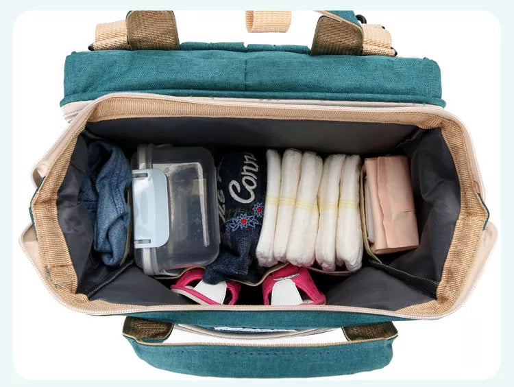 3-in-1 Diaper Bag with Built-in Bassinet