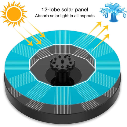 🌊 Solar Floating Fountain 🐦 – 6 Spray Modes for Garden & Bird Bath