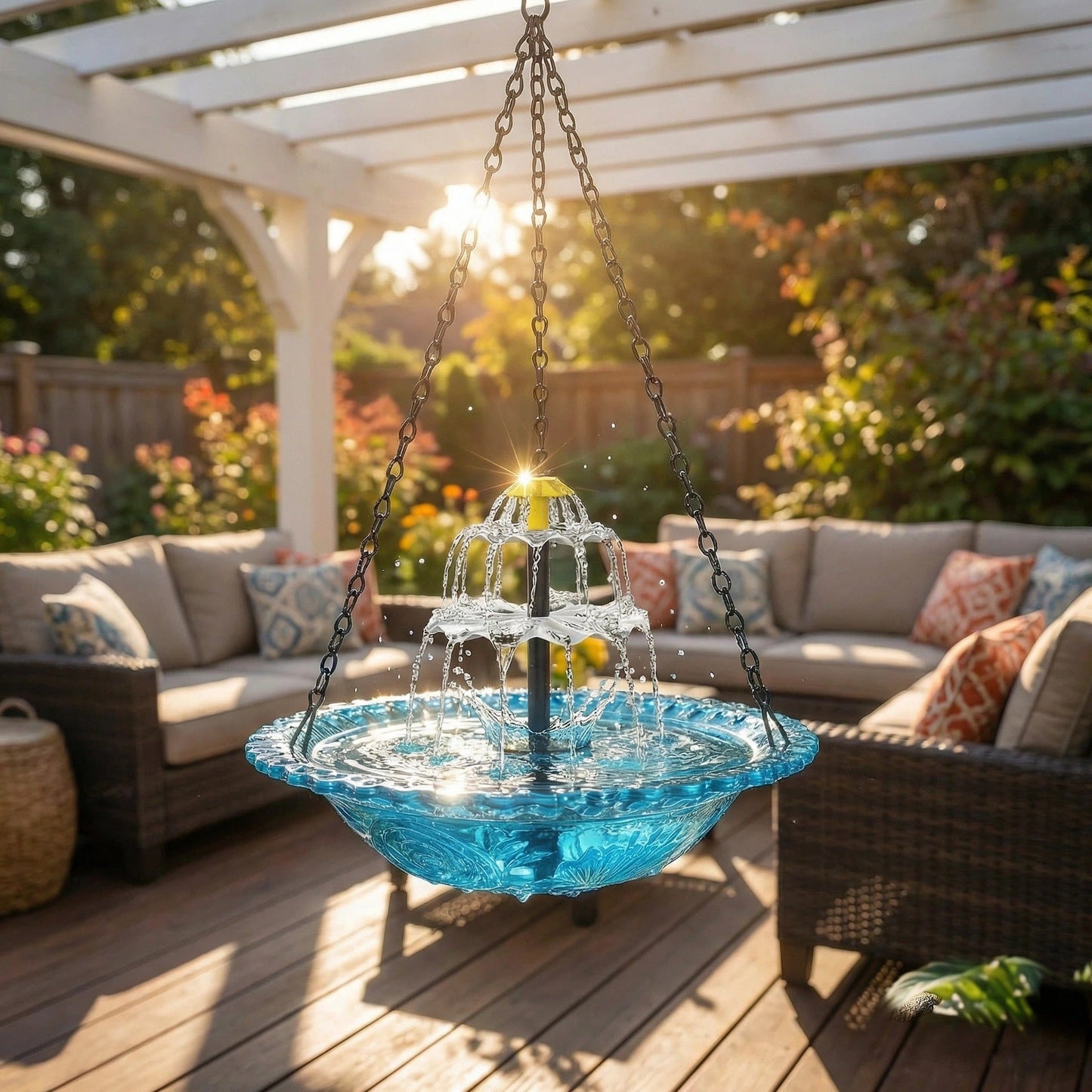 🌟 Kids' Favorite Outdoor Fun – Solar Cascade Hanging Bird Bath Fountain | 49% OFF 🔥 Hurry, Limited Stock!